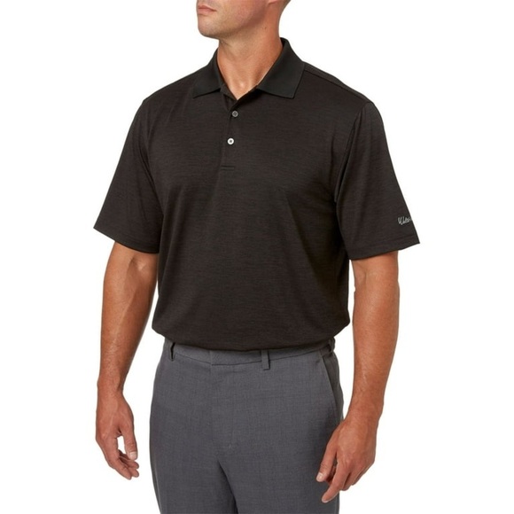 NWT Walter Hagen Men’s Core Space Dye Golf Polo in Black in size Small - Picture 1 of 7